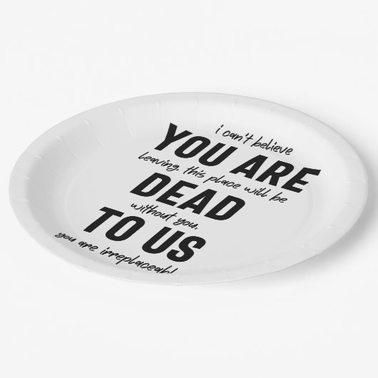 同僚のお別れ、退職、同僚のお別れ ペーパープレート (アングル)