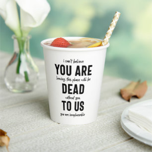 同僚のお別れ、退職、同僚のお別れ 紙コップ