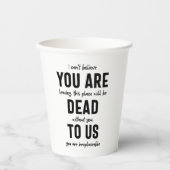 同僚のお別れ、退職、同僚のお別れ 紙コップ (正面)