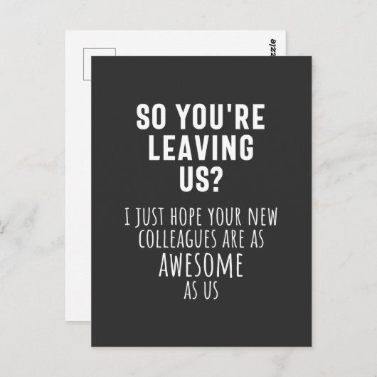 同僚のお別れ、退職、同僚、さよなら ポストカード (正面/裏面)