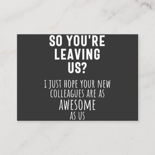 同僚のお別れ、退職、同僚、さよなら 名刺 (正面)