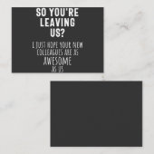 同僚のお別れ、退職、同僚、さよなら 名刺 (正面/裏面)