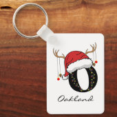 同僚のためのカスタム フェスティブ クリスマス キーチェーン (正面)