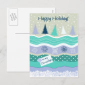 同僚のためのハッピーホリデイズスノーフレークススクラップブック シーズンポストカード (正面/裏面)