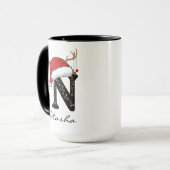 同僚のためのパーソナライズされた家族のクリスマスマグ マグカップ (正面左)