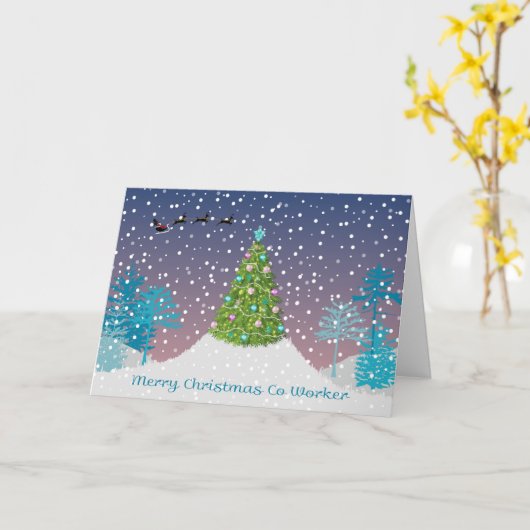 同僚のクリスマスカード カード (黄色い花)