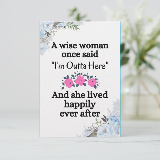 同僚の女性が新しい仕事に旅立つ、別れの言葉 カード (スタンド正面)