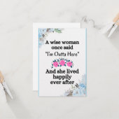 同僚の女性が新しい仕事に旅立つ、寂しいけど応援してる カード (正面/裏面インサイチュ)