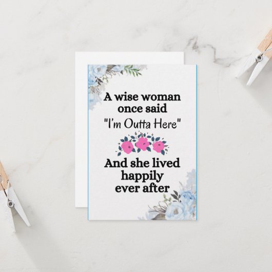 同僚の女性が新しい仕事に旅立つ、寂しいけど応援してる カード (正面/裏面インサイチュ)