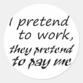 同僚の引用文おもしろいギフトユーモアのシールのギフト ラウンドシール (正面)