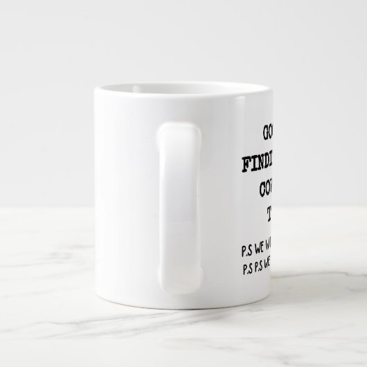 同僚の新しい仕事の女性男性のための別れ、別れ ジャンボコーヒーマグカップ (裏面)