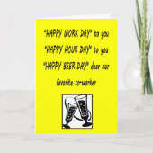 同僚の誕生日おめでとうご挨拶状 カード (正面)