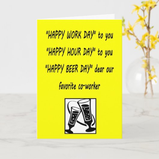 同僚の誕生日おめでとうご挨拶状 カード (黄色い花)