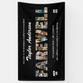 同僚の退職パーティーの写真コラージュ 横断幕 (縦)