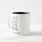 同僚の離れ祝おもしろい辞 ツートーンマグカップ (正面左)