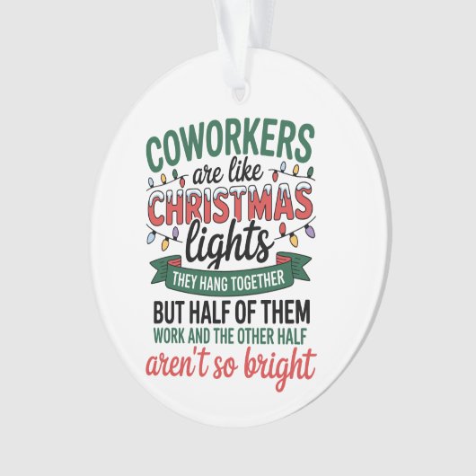 同僚はクリスマスライトオフィスのようおもしろいだ オーナメント (正面)