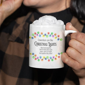 同僚はChirstmas Lightsのように働き合いギフト ジャンボコーヒーマグカップ