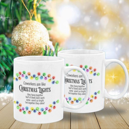 同僚はChirstmas Lightsのように働き合いギフト ジャンボコーヒーマグカップ