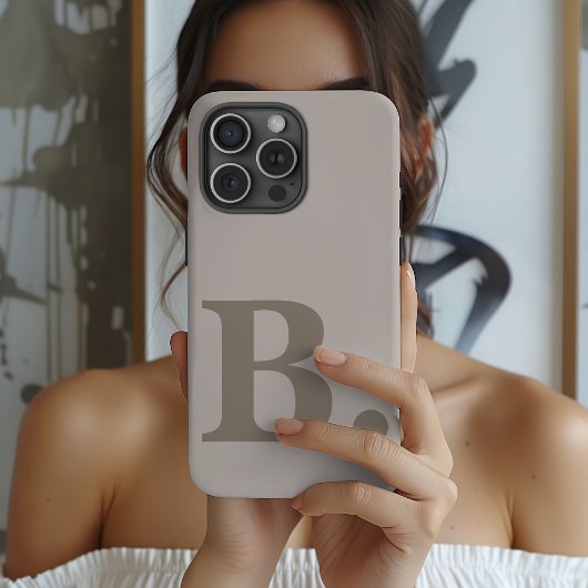 同僚へのカスタムイニシャルグレー電話ケースギフト iPhoneケース