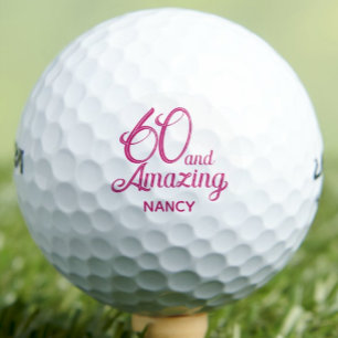 同僚への60歳の誕生日プレゼント ピンクの素敵なギフト ゴルフボール