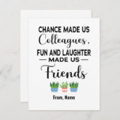 同僚や同僚との友情を築いたチャンス シーズンカード (正面/裏面)