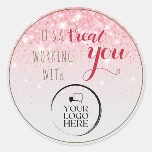 同僚クリスマスビジネスシンプルロゴギフトラベル ラウンドシール (正面)