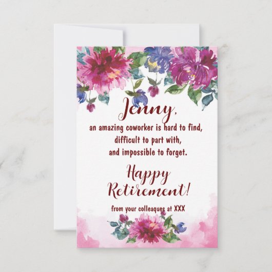 同僚ハッピーリタイア離れーズGoodbye引用文 (正面)