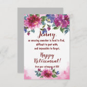 同僚ハッピーリタイア離れーズGoodbye引用文 (正面/裏面)