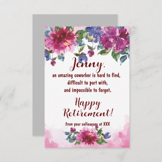 同僚ハッピーリタイア離れーズGoodbye引用文 (正面/裏面)