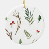 同僚パーソナライズされたのクリスマスフローラオーナメント セラミックオーナメント (裏面)
