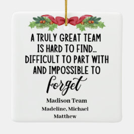 同僚パーソナライズされたの現離れ在チーム セラミックオーナメント