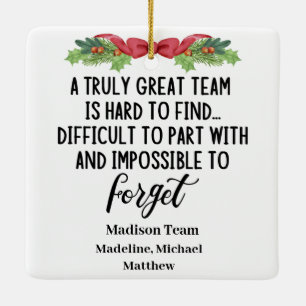 同僚パーソナライズされたの現離れ在チーム セラミックオーナメント