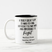 同僚パーソナライズされたの現離れ在チーム ツートーンマグカップ (左)