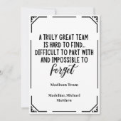 同僚パーソナライズされたの現離れ在チーム 招待状 (正面)