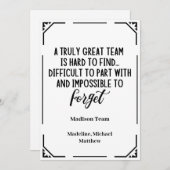 同僚パーソナライズされたの現離れ在チーム 招待状 (正面/裏面)