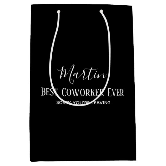 同僚ボス離れのADDおもしろい引用文カスタム ミディアムペーパーバッグ (正面)