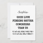 同僚ボス離れのADDおもしろい引用文カスタム 案内状 (正面)