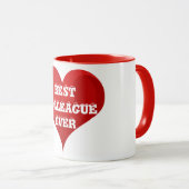 同僚最高のの赤いハートラブマグ マグカップ (正面右)