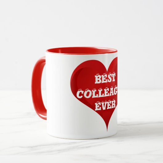 同僚最高のの赤いハートラブマグ マグカップ (正面左)