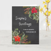 同僚素朴のクリスマス休暇 カード (黄色い花)