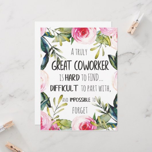 同僚遠くにに贈り物を離れ贈る別れ カード (正面/裏面インサイチュ)