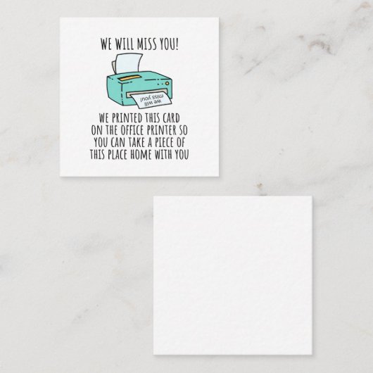 同僚遠くにまたはボスのカードへおもしろい進む スクエア名刺 (正面/裏面)