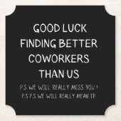 同僚離れの新しい離れ仕おもしろい事 ペーパーコースター (正面)