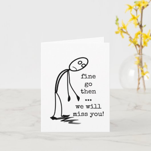 同僚離れよ、さようなら恋しく思よ カード (黄色い花)