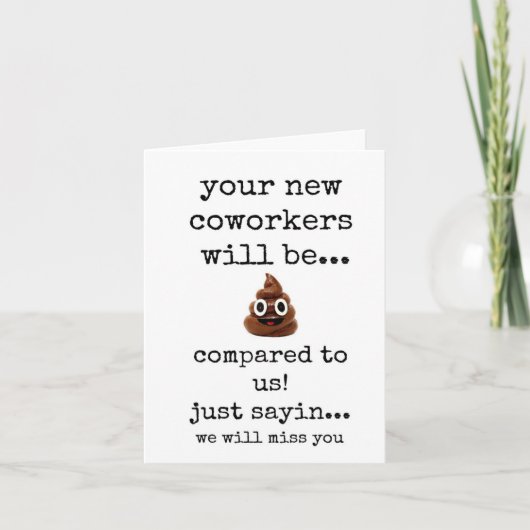 同僚離れ、皮肉、さよならおもしろいカード カード (正面)