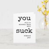 同僚離れ、皮肉、文字、引用文カード カード (黄色い花)