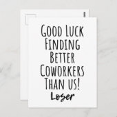 同僚、同僚、別れ、幸運のTシャツ ポストカード (正面/裏面)