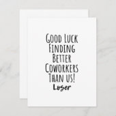 同僚、同僚、別れ、幸運TシャツK アドバイスカード (正面/裏面)