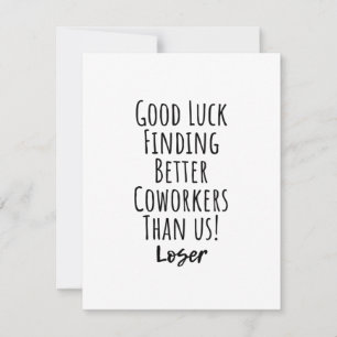 同僚、同僚、別れ、幸運TシャツK アドバイスカード