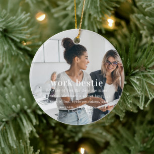 同僚|思い出の写真のクリスマス記念品 セラミックオーナメント